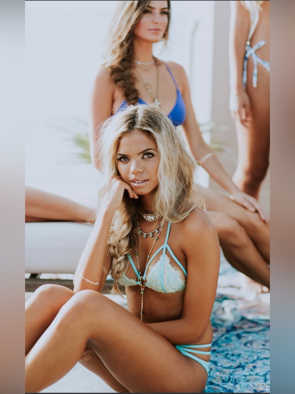 NWT gunpowder and lace bikini M top, L bottoms beach bunny